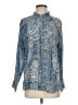 Johnny Was 100% Silk Paisley Blue Long Sleeve Silk Top Size S - photo 1