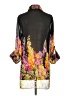 Mishca Floral Black 3/4 Sleeve Blouse Size S - photo 2