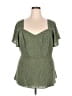 Torrid Green Short Sleeve Blouse Size 3X Plus (3) - photo 1