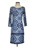 Apt. 9 Print Blue Casual Dress Size S - photo 1