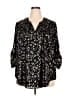 Torrid 100% Polyester Black 3/4 Sleeve Blouse Size 3X Plus (3) - photo 1
