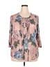 Daniel Rainn 100% Rayon Floral Pink 3/4 Sleeve Blouse Size 3X - photo 1