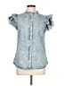 Shein 100% Cotton Blue Short Sleeve Blouse Size L - photo 1