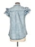 Shein 100% Cotton Blue Short Sleeve Blouse Size L - photo 2