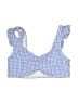 Roxy Checkered-gingham Blue Swimsuit Top Size 10 - photo 1