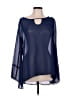 Charming Charlie 100% Polyester Blue Long Sleeve Blouse Size L - photo 1
