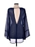 Charming Charlie 100% Polyester Blue Long Sleeve Blouse Size L - photo 2