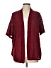 Ginger G. 100% Polyester Burgundy Cardigan Size L - photo 1