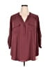Torrid 100% Polyester Burgundy 3/4 Sleeve Blouse Size 3X Plus (3) - photo 1