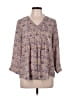 Fun2Fun 100% Polyester Purple 3/4 Sleeve Blouse Size L - photo 1