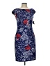 Kasper Print Blue Casual Dress Size 10 - photo 1