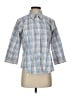 L.L.Bean Plaid Blue 3/4 Sleeve Button-Down Shirt Size S - photo 1