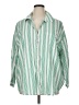 Old Navy 100% Cotton Stripes Green 3/4 Sleeve Button-Down Shirt Size XL - photo 1