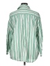 Old Navy 100% Cotton Stripes Green 3/4 Sleeve Button-Down Shirt Size XL - photo 2