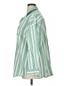 Old Navy 100% Cotton Stripes Green 3/4 Sleeve Button-Down Shirt Size XL - photo 5