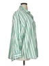Old Navy 100% Cotton Stripes Green 3/4 Sleeve Button-Down Shirt Size XL - photo 4
