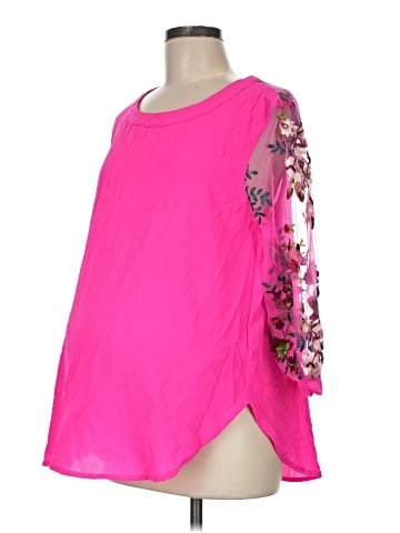 Pink Blush 3/4 Sleeve Blouse (view 1)