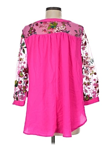 Pink Blush 3/4 Sleeve Blouse (view 2)