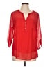 Express 100% Polyester Red 3/4 Sleeve Blouse Size L - photo 1