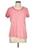 Basic Editions 100% Cotton Polka Dots Pink Short Sleeve T-Shirt Size L - photo 1