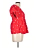 Francesca's 100% Cotton Hearts Red Short Sleeve Blouse Size L - photo 4