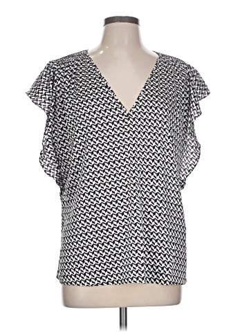 White House Black Market Short Sleeve Blouse (view 1)