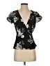 Lily White 100% Polyester Black Short Sleeve Blouse Size XS - photo 1