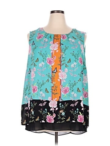 Rose + Olive Sleeveless Blouse (view 1)