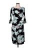 Connected Apparel Print Teal Cocktail Dress Size 10 - photo 1