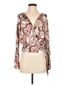 Free People 100% Rayon Brown Ivory Long Sleeve Blouse Size S - photo 1