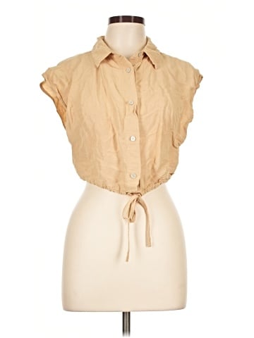 Elan Sleeveless Button-Down Shirt (view 1)