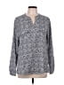 Appleseeds Silver Long Sleeve Blouse Size L - photo 1