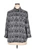 White Stag Animal Print Black 3/4 Sleeve Blouse Size 20 - photo 1