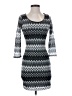 Forever 21 100% Polyester Chevron-herringbone Gray Casual Dress Size S - photo 1
