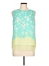 Rose + Olive 100% Polyester Green Sleeveless Blouse Size L - photo 1