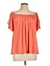 Sky 100% Rayon Orange Short Sleeve Blouse Size L - photo 1