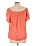 Sky 100% Rayon Orange Short Sleeve Blouse Size L - photo 2