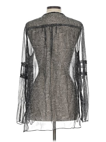 Morning Lady Inc. Long Sleeve Silk Top (view 2)