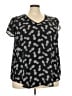 Torrid 100% Polyester Graphic Black Short Sleeve Blouse Size 3X Plus (3) - photo 1