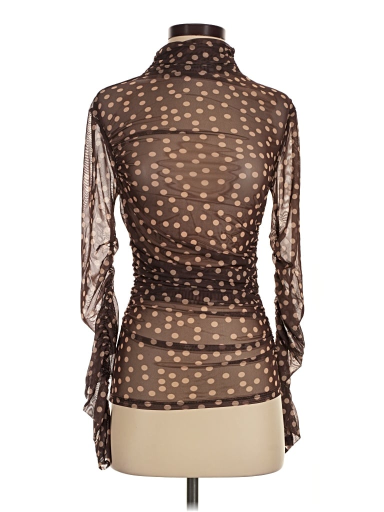 Pre-owned Mng Long Sleeve Blouse In Brown