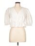 Zara 100% Baumwolle Ivory 3/4 Sleeve Blouse Size L - photo 1