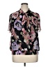 Requirements 100% Polyester Floral Black Short Sleeve Blouse Size XL - photo 1