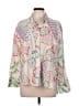 Zara Print Ivory 3/4 Sleeve Button-Down Shirt Size L - photo 1