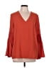 MICHAEL Michael Kors Orange Long Sleeve Blouse Size L - photo 1