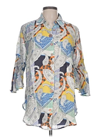 Ethyl 3/4 Sleeve Button-Down Shirt (view 1)