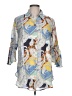 Ethyl Print Silver 3/4 Sleeve Button-Down Shirt Size L - photo 1