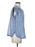 Lucky Brand Stripes Blue Sleeveless Button-Down Shirt Size S - photo 4