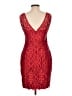 Aidan Mattox 100% Polyester Floral Solid Red Cocktail Dress Size 10 - photo 2
