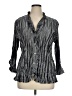PIANO 100% Polyester Metallic Gray Long Sleeve Blouse Size 1X - photo 1