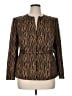 Liz Claiborne 100% Polyester Animal Print Brown Blazer Size 14 - photo 1